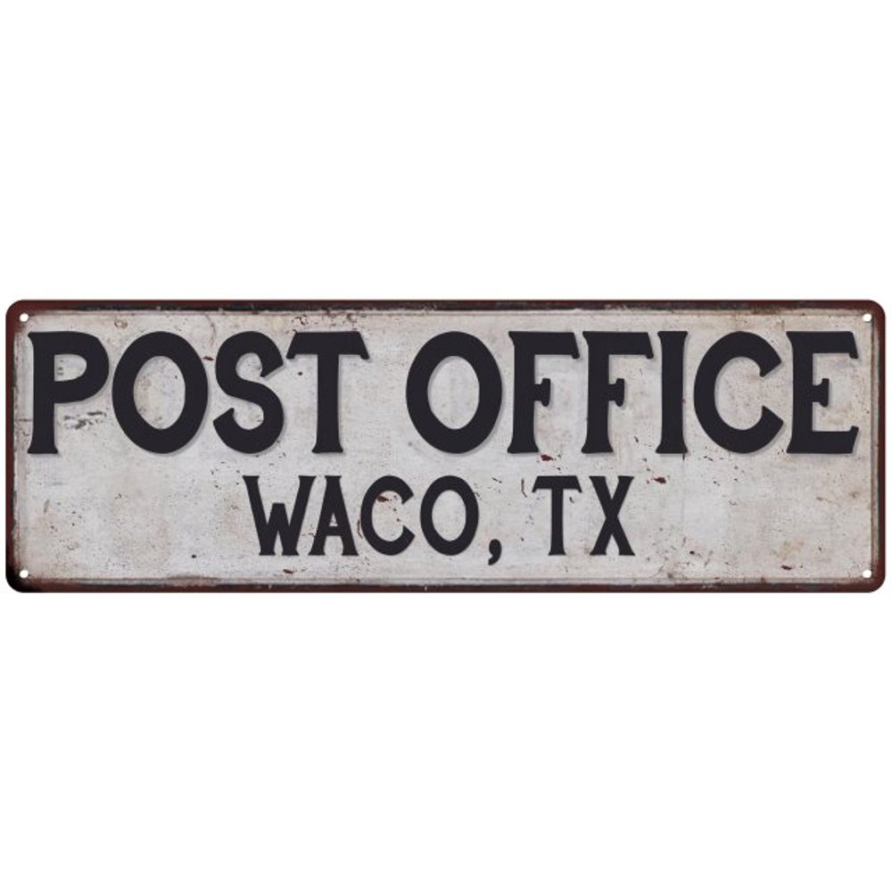 Waco, Tx Post Office Metal Sign Vintage 6x18 106180011190