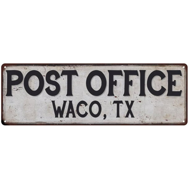 Waco, Tx Post Office Metal Sign Vintage 6x18 106180011190