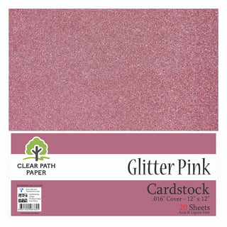 FEILIBAY 20 Sheets Pink Glitter Cardstock Paper A4 Size Glitter