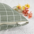 thumbnail image 4 of REGALWOVEN Set of 2 Plaid Throw Pillow Covers, Linen Decorative Cushion Cases Square Pillowcase for Couch Blanco 16" x 16", 4 of 5