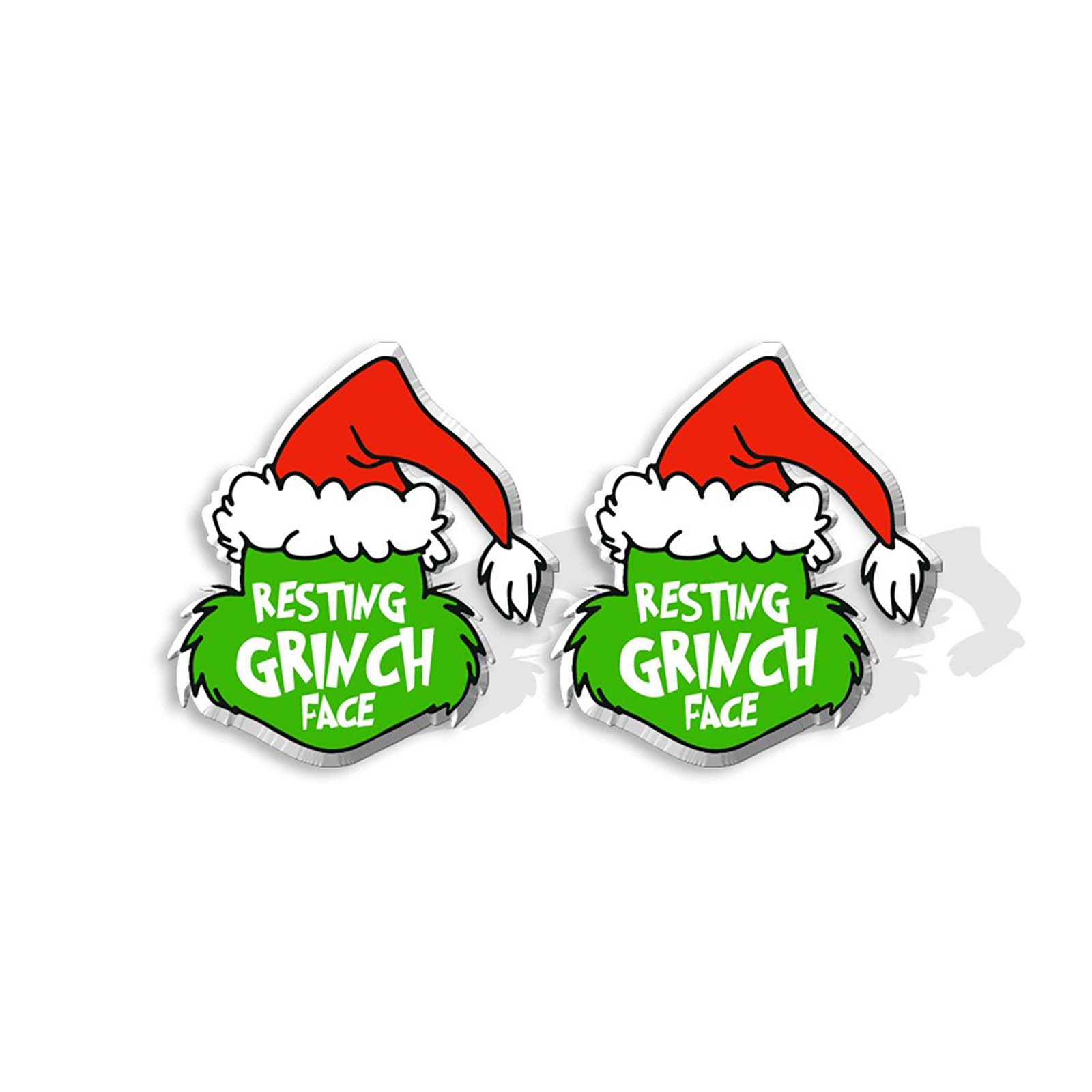 Boucles D'oreilles Grinch De Noël – Style Mignon Et Cartoon – Accessoire De Fête Pour Les Vacances D'hiver