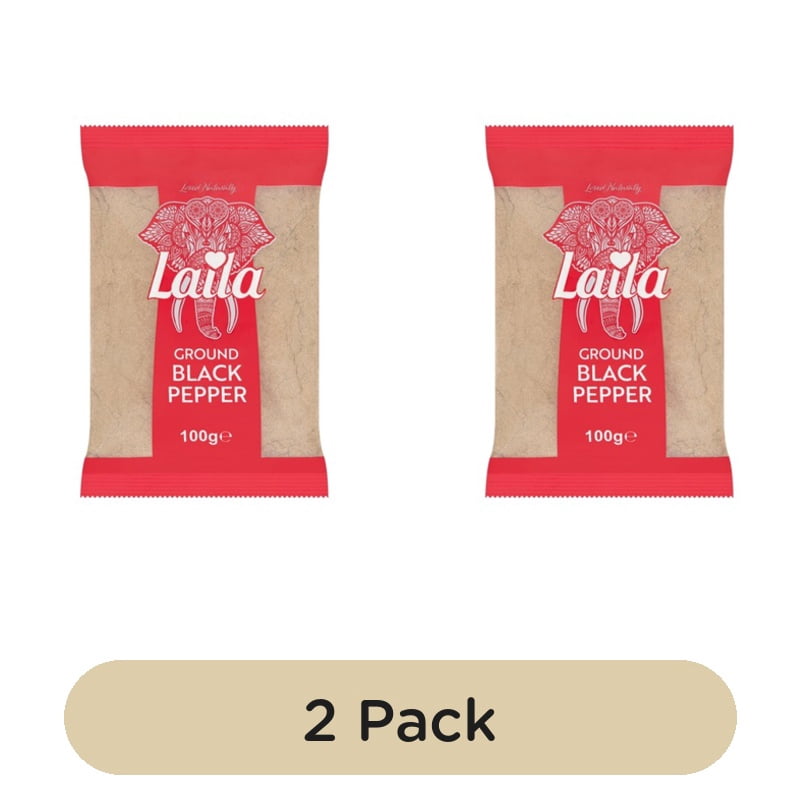 Laila Black Pepper Powder 100g, British Import (Pack of 2)