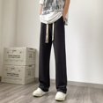 thumbnail image 2 of Summer Pleated Pants Men Fashion Oversized Wide Leg Pants Men Japanese Streetwear Hip Hop Loose Straight Pants Mens Trousers, 2 of 6