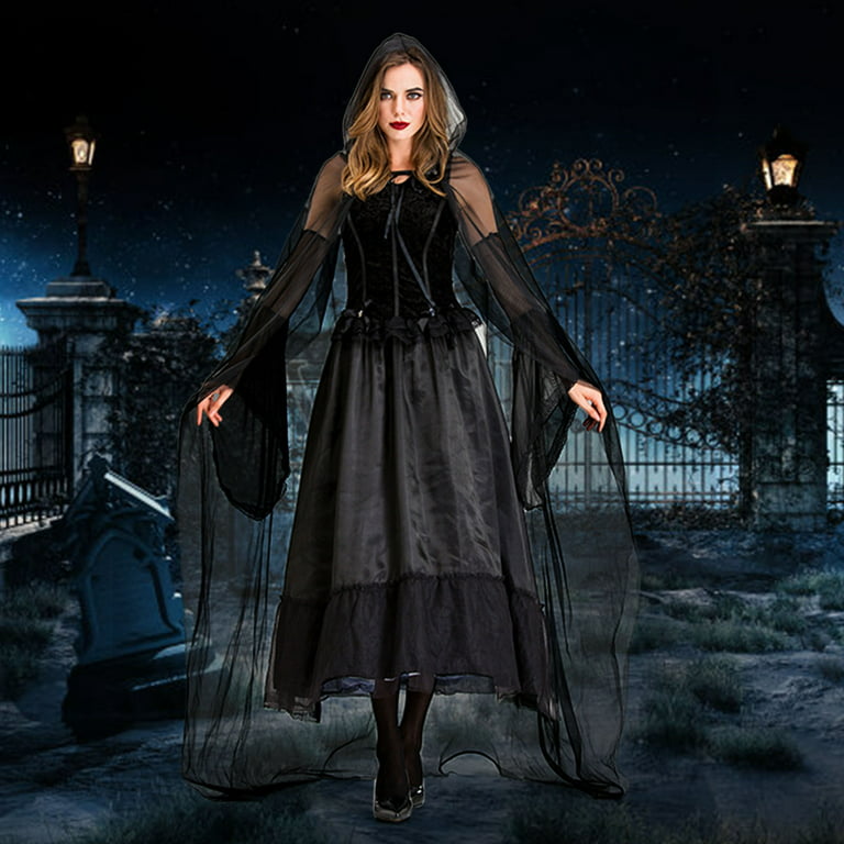 Women Retro Long Sleeve Dress Up Gothic Dresses for Women Long Sleeve with  Corset Satin Gothic Dresses plus Size Gothic Clothing Size 24 Gothic