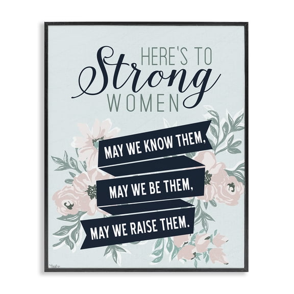 Stupell Industries Shabby Chic Strong Women Inspirational Black Framed Giclee Art, 11 x 14, by Gigi Louise