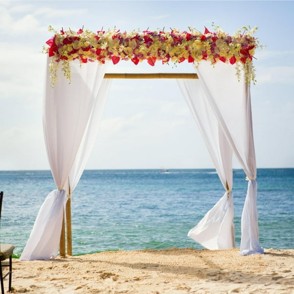 OUNONA  Backdrop Drapes for Party Engagement Decorations Wedding Bride Baby White