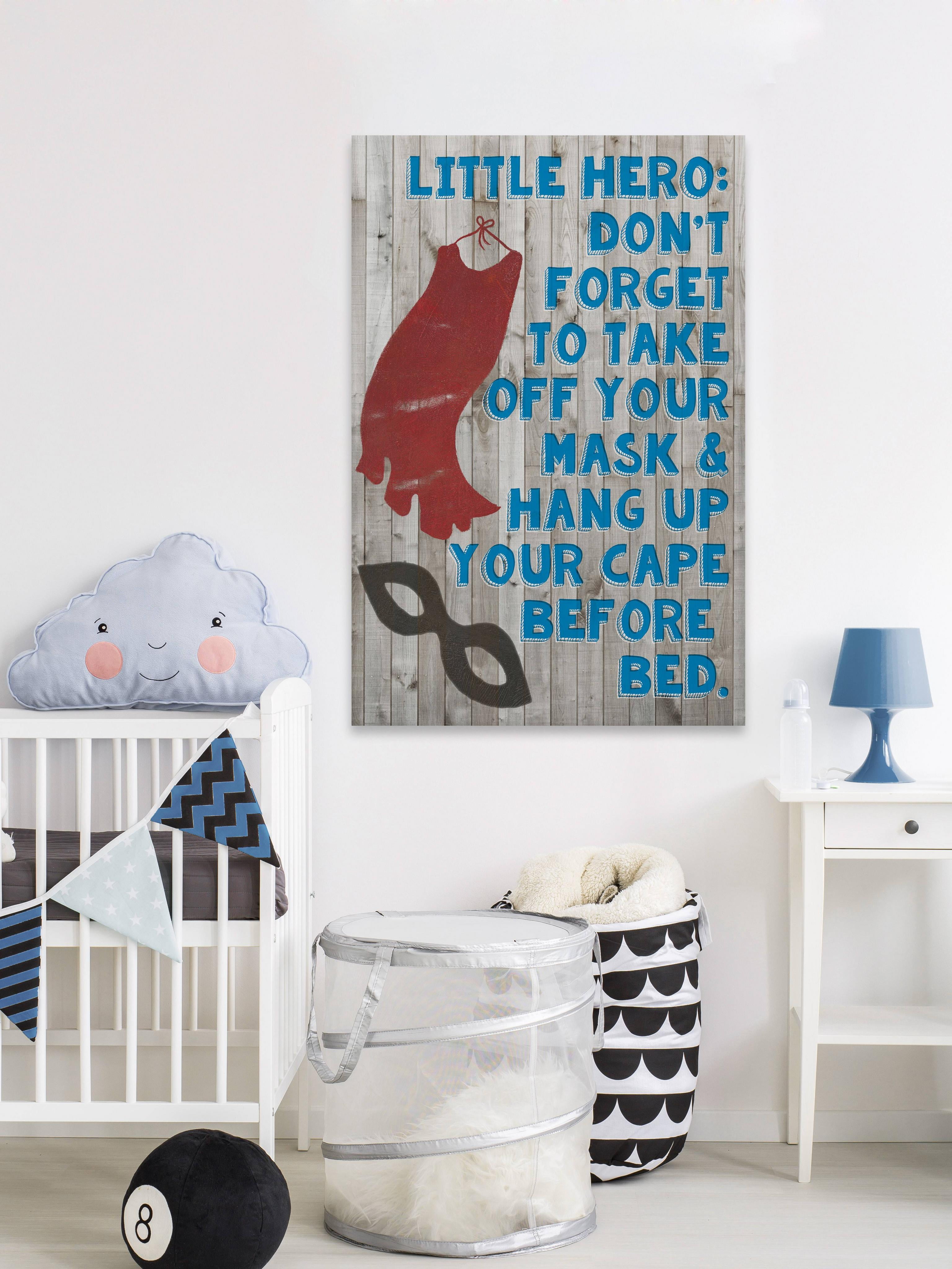 Marmont Hill Superhero Bedtime Rules Canvas Wall Art