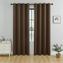 Brown 100% Blackout Curtains 84 Inch 2 Panels, Luxury Thermal Insulated Curtains for Bedroom Living Room, Soundproof Blackout Window Drapes, Rod Pocket (52W x 84L)
