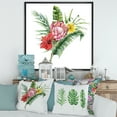 thumbnail image 2 of Designart 'Flowers Bouquet With Protea Plumeria Hibiscus' Traditional Framed Canvas Wall Art Print, 2 of 5