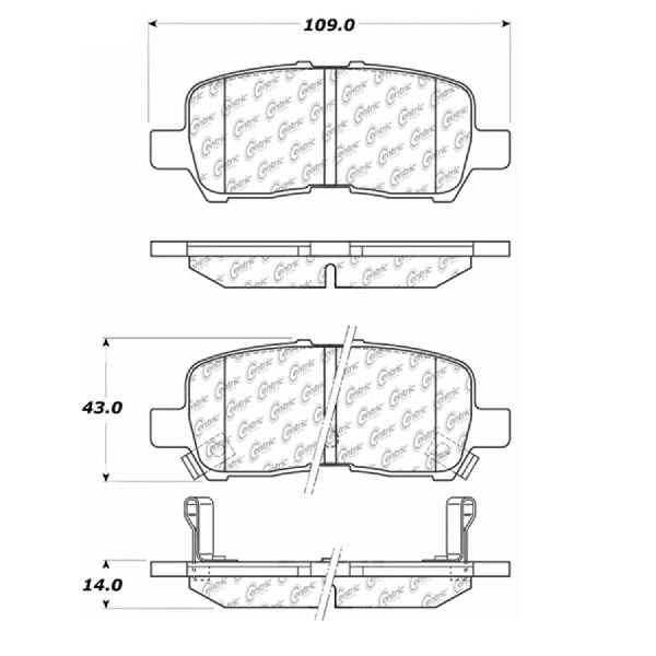 Go-Parts OE Replacement for 2004-2008 Pontiac Grand Prix Rear Disc Brake Pad Set for Pontiac Grand Prix (Base / GT / GTP)