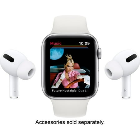Apple Watch Series 6 GPS + Cellular, 44mm Gold Stainless Steel Case with Deep Navy Sport Band - Regular