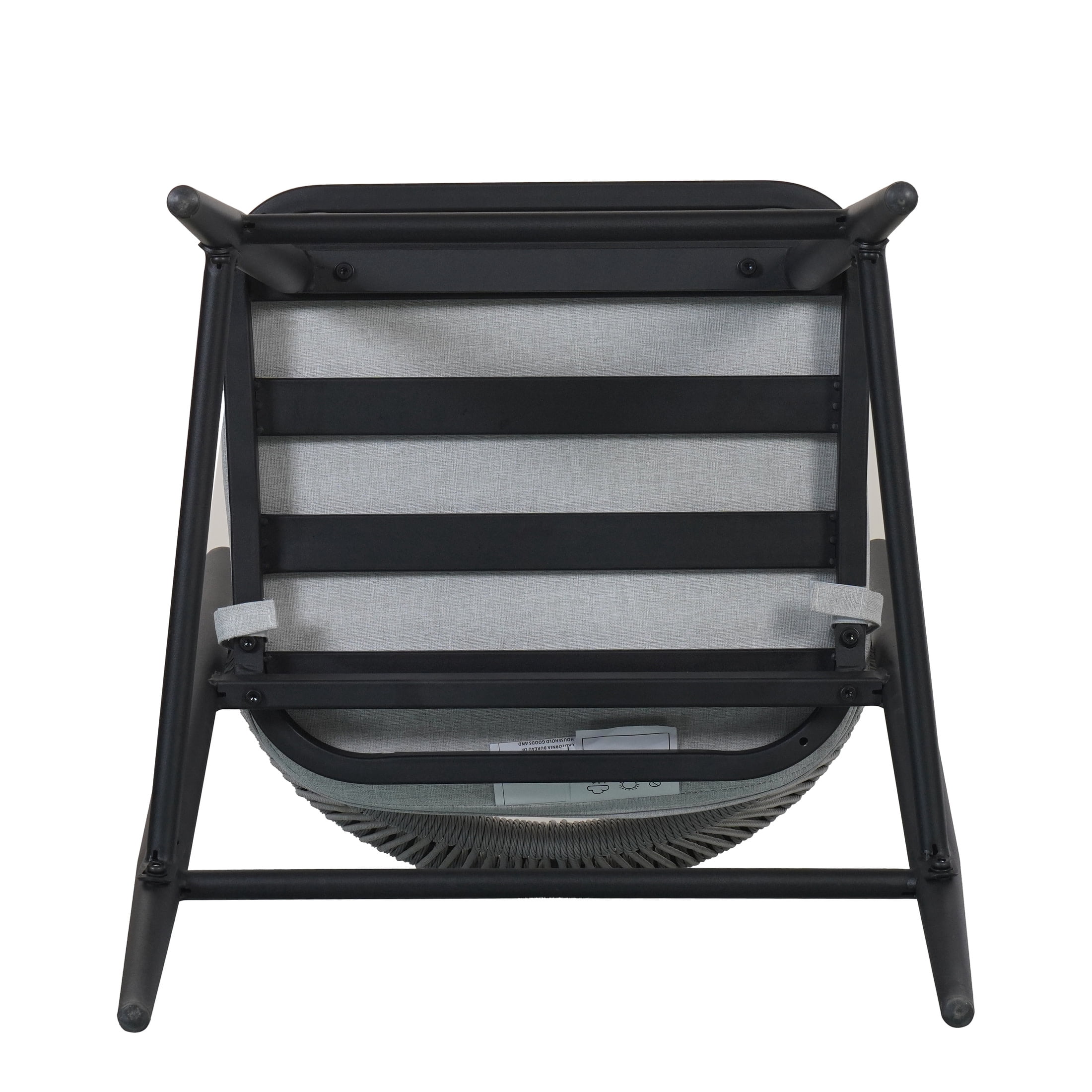 Amara Modern Outdoor Patio 26"H Counter Stools with Wicker Backrest, Iron Frame, Water-Resistant Cushion, Matte Black, Set of 2