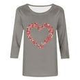 thumbnail image 5 of Xdegoge Heart T Shirts Women Valentines Graphic Shirt 3/4 Sleeve Crew Neck Fashion Tops Loose Fit Tunic Dressy Casual Blouses Holiday Tshirts, 5 of 5