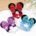 thumbnail image 5 of 6 Pack Mouse Ears Scrunchies Velvet Sparkle Sequin Mouse Bows Hair Scrunchies Hair Ties Elastic Rubber Bands Ponytail Holders for Kids Women Girls Christmas Party Decoration, 5 of 5