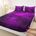 thumbnail image 4 of Feelyou Halloween Moth Bed Sheets, Spooky Butterflu Animal Full Size Sheets, Violet Purple, 4-Piece, 1 Flat Sheet, 1 Fitted Sheet and 2 Pillowcases, 4 of 5