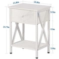 thumbnail image 3 of Nightstand,Modern Bedside End Table, Night Stand with Drawer and Storage Shelf for Living Room Bedroom, Industrial Metal Frame, 3 of 9