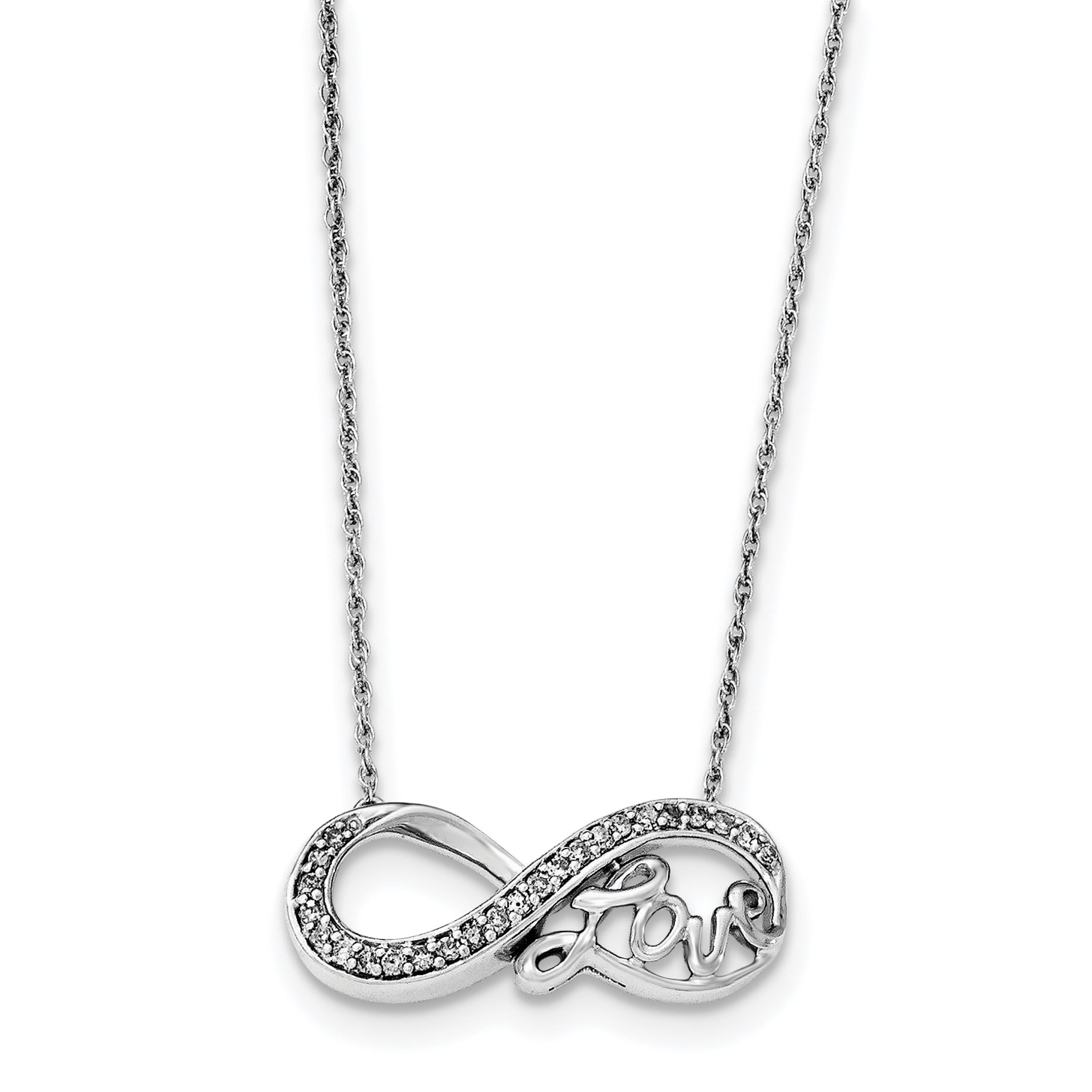 925 Sterling Silver Rhodium-plate Laser-cut Infinity Symbol Pendant