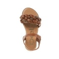 thumbnail image 4 of bebe Girl's Trendy Braided Flat Sandals with Silver Rhinestone Details - Flat Sandals for Little Kid/Big Kid, Tan, 3, 4 of 7