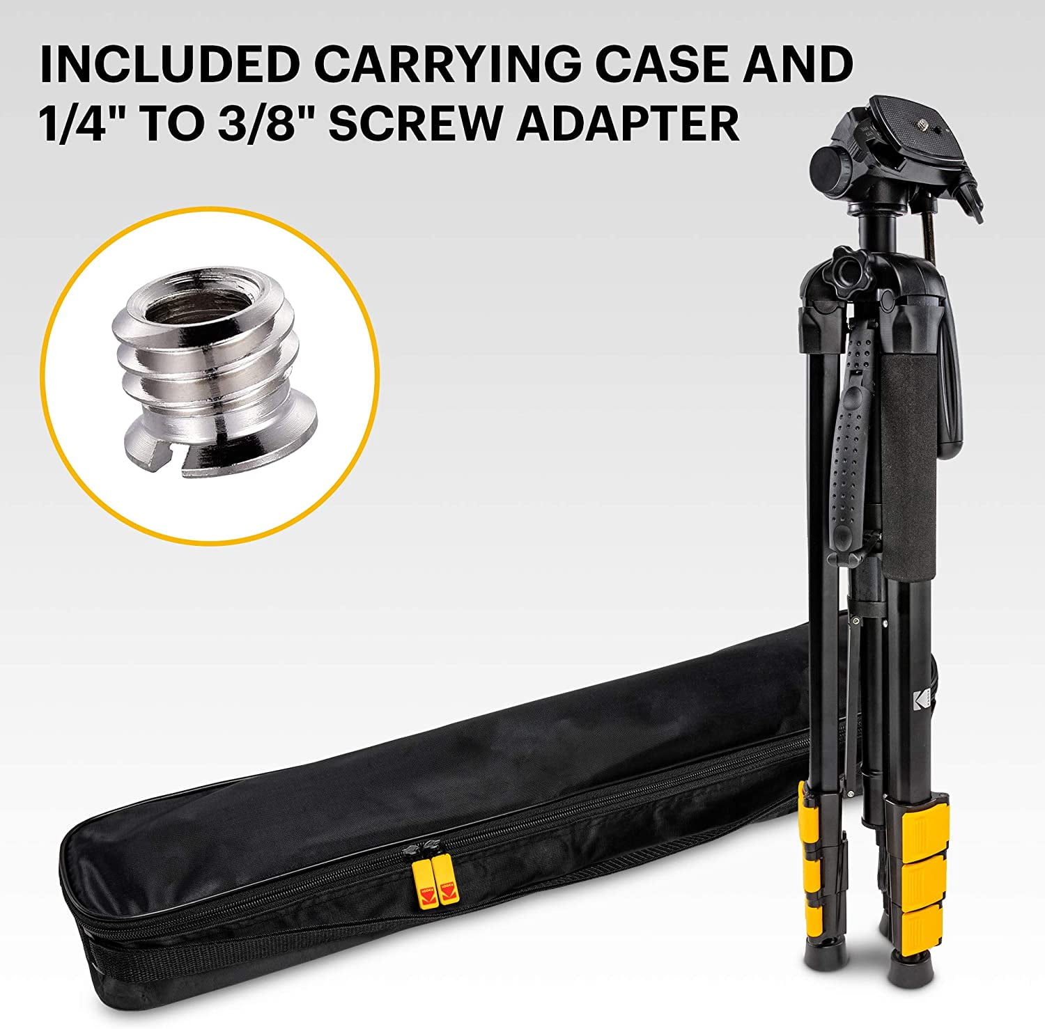KODAK PhotoGear 2-in-1 70” Tripod & 64.5” Monopod, Lightweight Travel Camera Tripod Stand