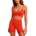 thumbnail image 6 of Diufon Two Piece Workout Sets for Women Spaghetti Straps Sports Bras and High Waist Matching Shorts Gym Yoga Outfits, 6 of 9