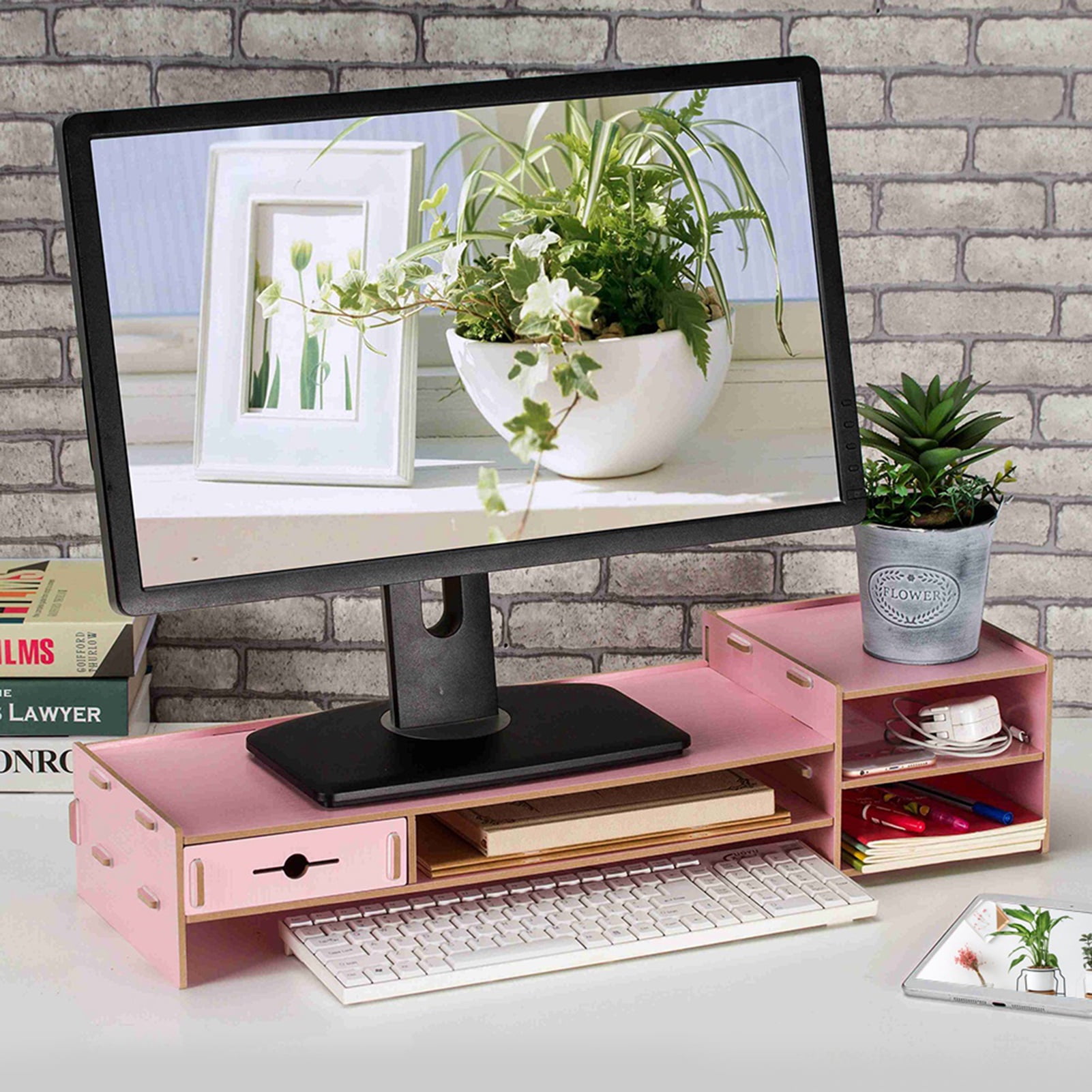Laptop Stand, Wood Strong Heavy Duty Desk Organizer, Family For Office Table Study