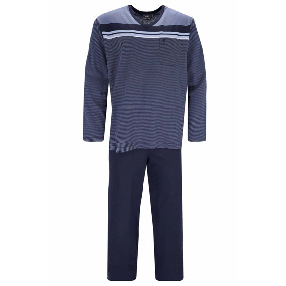 hajo traje de ocio para hombre, conjunto de 2 piezas - confort climático, chaqueta y pantalón, mezcla de algodón Azul 3XL (XXX-Large)