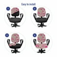 thumbnail image 4 of Botanical Office Chair Slipcover, Floral Theme Monochrome Pinkish Different Kind Flowers and Leaves, Protective Stretch Decorative Fabric Cover, Standard Size, Pale Almond Green Magenta, by Ambesonne, 4 of 5