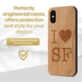 thumbnail image 2 of Case Yard Wooden Case Outside Soft TPU Silicone, Slim Fit Shockproof Wood Protective Phone Cover for Girls Boys Men and Women, Supports Wireless Charging Love SF Design case for iPhone-X, 2 of 7