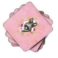 thumbnail image 2 of Carolines Treasures CK4214FC Scottish Terrier Pink Flowers Foam Coaster Set of 4 3 1/2 x 3 1/2 multicolor, 2 of 4