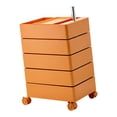 thumbnail image 2 of Lipstore Armoire de Rangement Roulante Chariot de Rangement Rotatif à 5 Niveaux pour Cuisine Dortoir Bureau Orange, 2 of 8