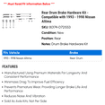 thumbnail image 2 of Rear Drum Brake Hardware Kit - Compatible with 1993 - 1998 Nissan Altima 1994 1995 1996 1997, 2 of 2