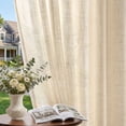 thumbnail image 4 of TOPICK Farmhouse Semi Sheer Curtains Light Filtering 84 inch Curatins Back Tab Linen Blend Drapes for Living Room Bedroom Dining Room 2 Panels Crude, 4 of 7