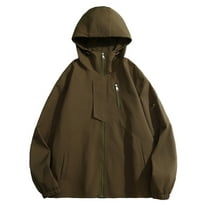 Fengqque Men's Outdoor Waterproof Jacket Lightweight Windproof Rainproof Outdoor Jacket Sports Windbreaker Suit Hooded Coat Youth Sports Long Windbreaker Middle-aged Business Jacket