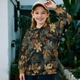 thumbnail image 2 of Uorisanigo Girls Half Zip Sweatshirt Oversized Long Sleeve Zipper Sweatshirt School Drop Shoulder Dead Branch Leaf Print Athletic Tops Outerwear Fall Clothes Quarter-Zip Pullover Jacket, 2 of 7