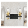thumbnail image 2 of F7532-23-Sunset Lighting-Kelston - 2 Light Bath Vanity   Matte Black/Brushed Satin Gold Finish with Clear Seedy Glass, 2 of 3