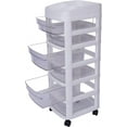 thumbnail image 6 of 6 Drawer Rolling Cart Storage Tower, Craft Storage Containers Bins/Drawer Cart Storage Tower White Frame with Clear Drawers 34.2 x 14.1x 11.8 inches, 6 of 9