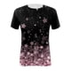 thumbnail image 3 of Gibobby Camisa De Invierno Camiseta de mujer Camiseta con estampado de galaxia azul Manga corta Diario de semana Básico Cuello redondo abstracta regular Estampado en 3D（Rosa， XXL), 3 of 4