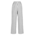 thumbnail image 6 of LIaqionyy Striped Pants for Women Casual Drawstring High Waist Palazzo Pants Summer Loose Wide Leg Trousers, 6 of 8