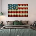 thumbnail image 5 of HFDF Canvas Prts Wall Art - The American Flag Retro Worn Patriotic Theme Modern Wall Decor Home Decor Stretched Gallery Canvas Wrap Giclee Prt & Ready to Hang 14x11inch Framed, 5 of 5