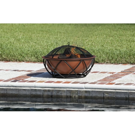 Fire Sense - Barzelonia Round Copper Look Fire Pit - Copper