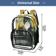 thumbnail image 4 of PVC Transparent Backpacks Clear Backpack for Travel and Outings Cats in Sunflowers Garden, 4 of 7