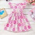thumbnail image 6 of Gelikeya Girls Dresses Size 1-6 Kid Floral Ruffle Flutter Sleeve Cute Sweet Sundress Summer Toddler Girl Princess Dresses(Toddlers, Z04-Pink, 9-12 Months), 6 of 6