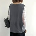 thumbnail image 4 of Womens Vests Tops Knit Sleeveless Sweaters V Neck Button Casual Open Front Cardigan with Pocket Trendy Fall Outfits New Womens Vests Tops Trendy Winter Gray One Size, 4 of 5