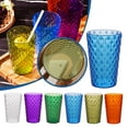 thumbnail image 2 of Coloured Tumblers Plastic Adults Water Juice Drinking A1Q2 S4U5 Reusable K2T1, 2 of 8