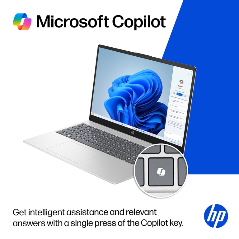 HP 15.6 inch HD Windows Laptop AI Intel Core Ultra 5 225U 8GB