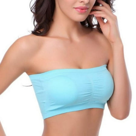 

Women Seamless Tube Top Strap Chest Pad Bra