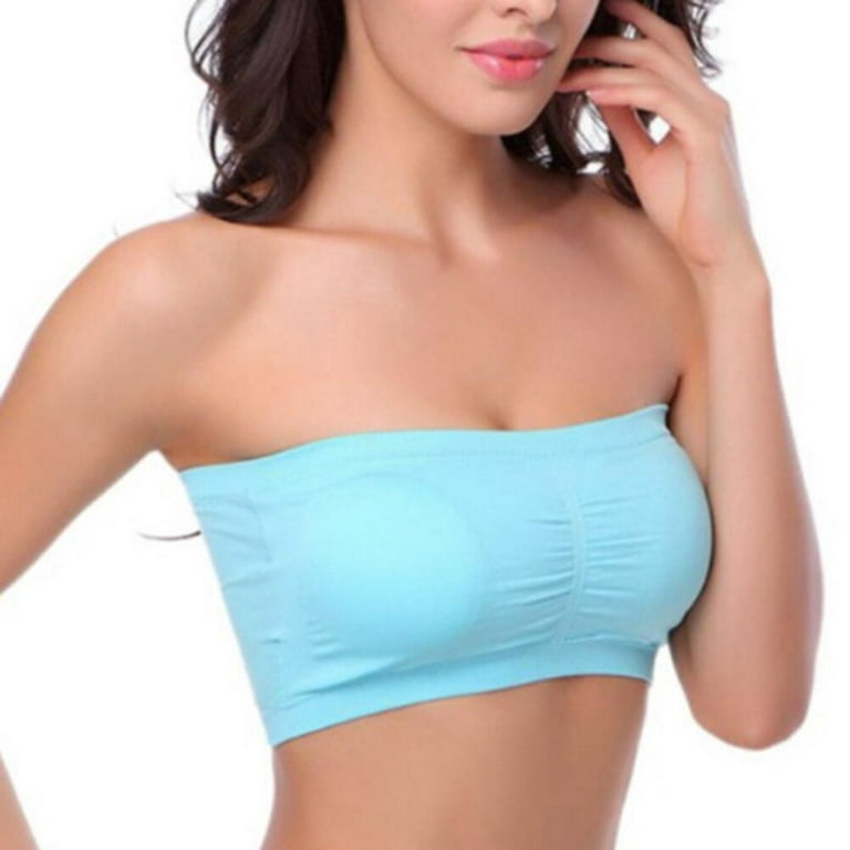 SweetCandy Women's Strapless Bra Bandeau Tube Top Invisible Bra for Small  Chests Seamless Wireless Solid Bra Fitness Bras Underwear