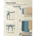 thumbnail image 4 of 4-Tier Clothes Drying Rack Stand Foldable Laundry Drying Rack Rolling Clothing Rack Indoor Outdoor Use Easy to Assemble White, 4 of 8