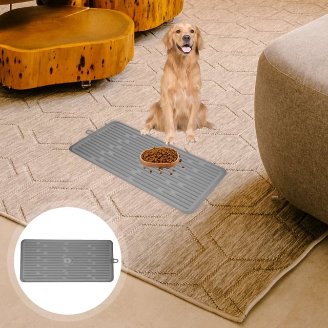 KONTONTY Cat Food Mat Silicone Non-Slip Prevent Leakage Travel Use 1 Set