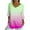 Hot Pink, variant on Women V Neck Half Sleeve T Shirts 2026 Summer Elbow Length Tops Loose Fitted Tie Dye Tee Going Out Blouse